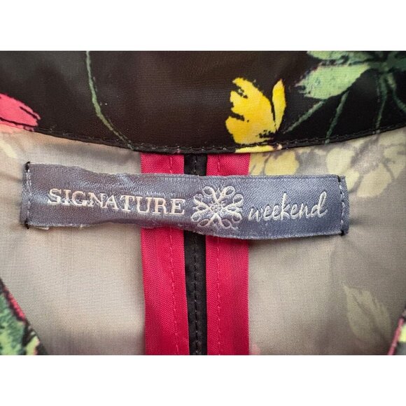 Signature Weekend Floral Print Lightweight Jacket Full Front Zipper XL - Picture 5 of 6